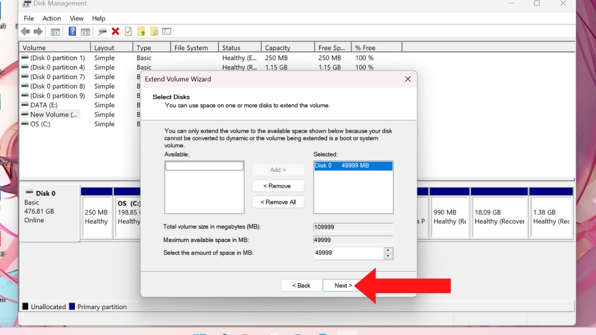 Cách gộp ổ cứng Win 11-bước 6