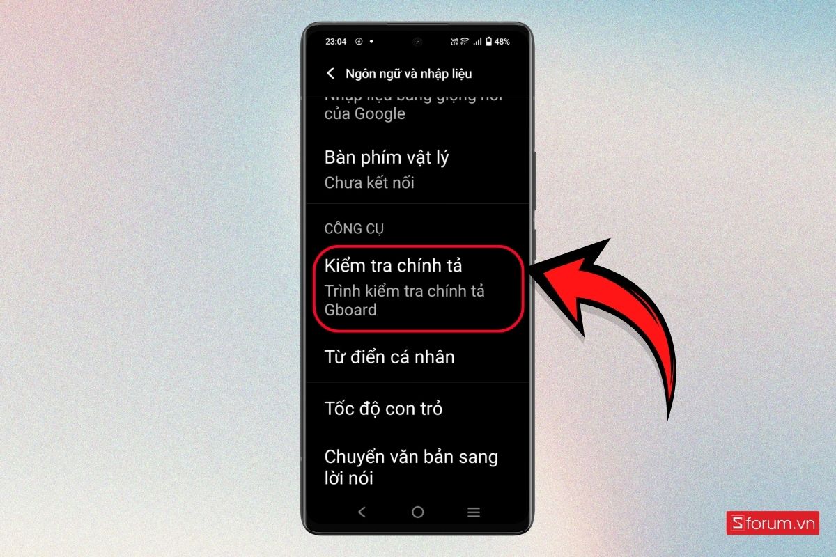 Tắt tính năng tự động sửa và dự đoán từ Android bước 4