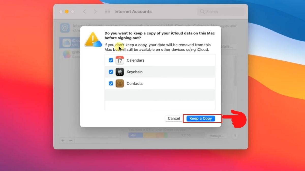 Hướng dẫn cách đăng xuất iCloud trực tiếp trên MacBook - bước 3