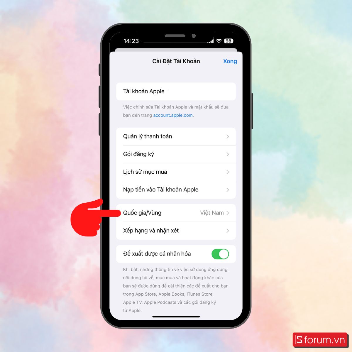 Cách đổi ngôn ngữ app store trực tiếp trên ứng dụng-b3