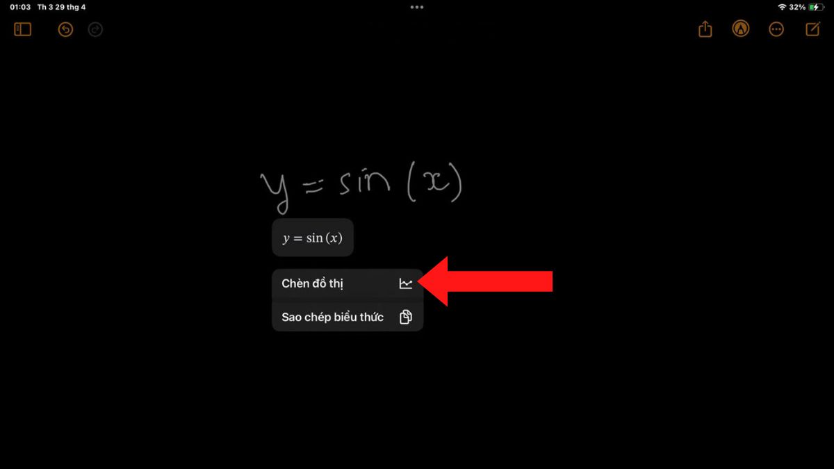 Giải biểu thức dễ dàng hơn bao giờ hết với ghi chú toán học trên iPad Air M3-10