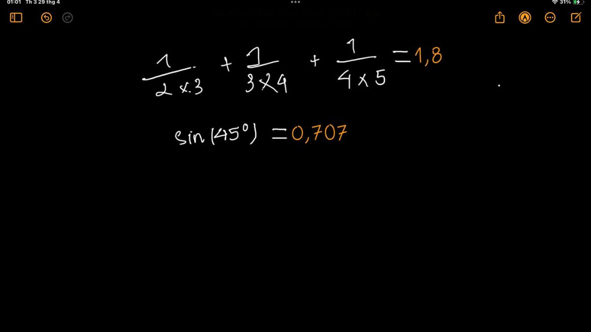 Giải biểu thức dễ dàng hơn bao giờ hết với ghi chú toán học trên iPad Air M3-8
