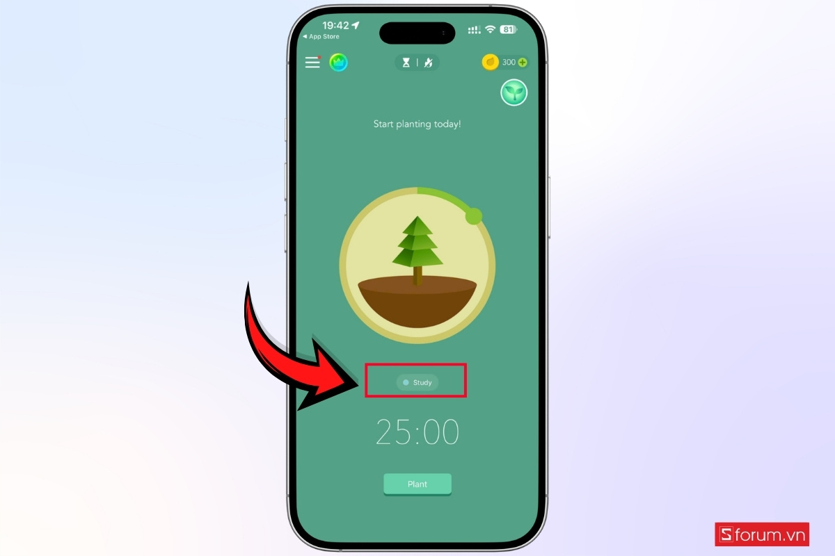 Hướng dẫn dùng Forest trồng cây ảo để tập trung học hiệu quả cách trồng cây bước 1