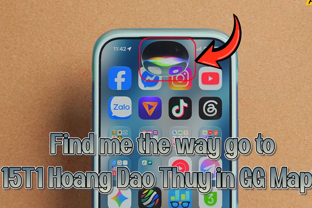 Siri mở Google Maps và tìm đường bước 1