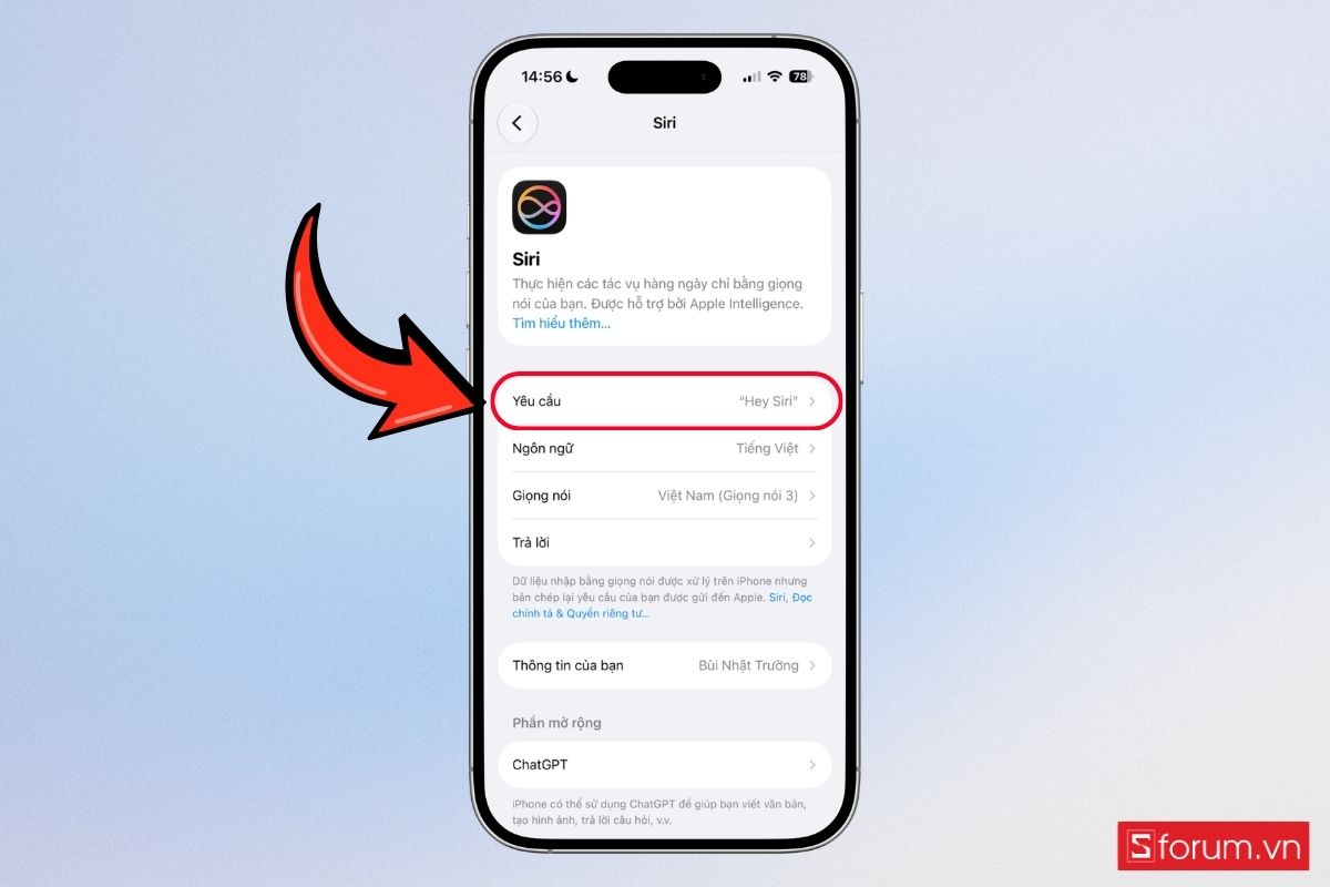 Cách kích hoạt Siri AI trên iOS 27 bước 3