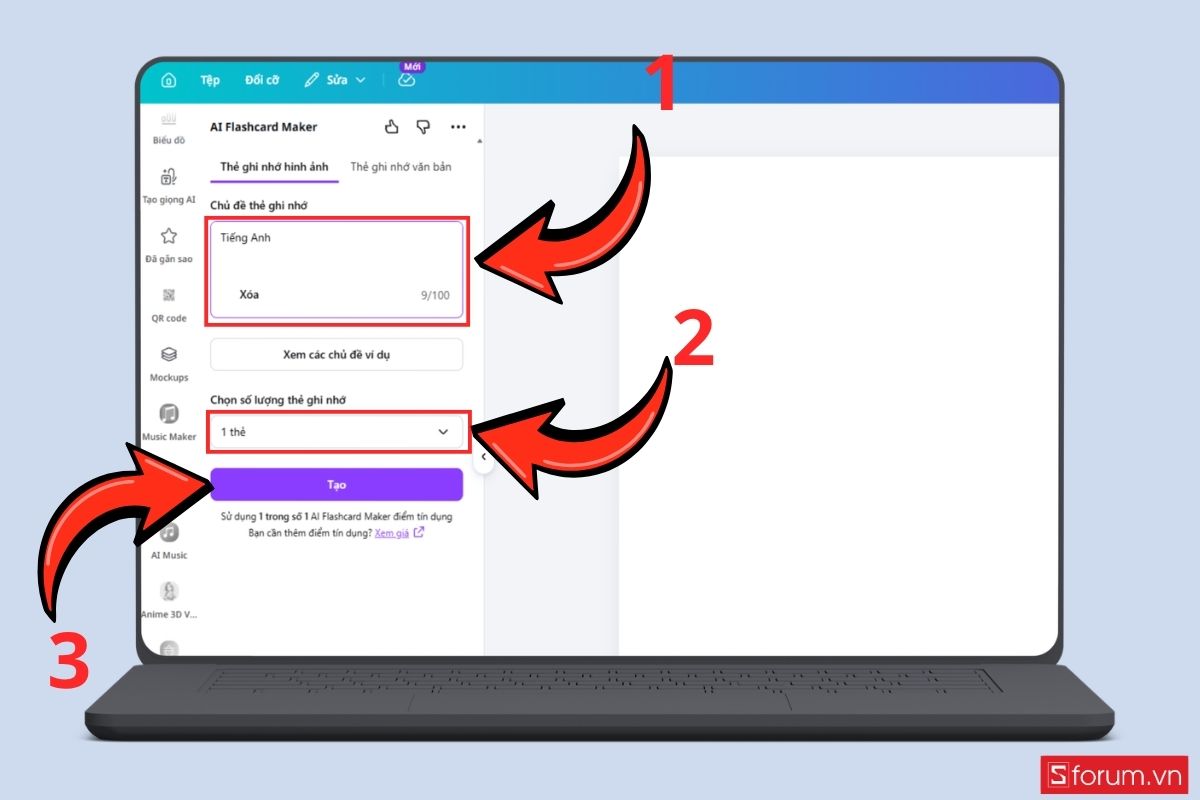 Hướng dẫn tạo flashcard trên Canva AI bước 7