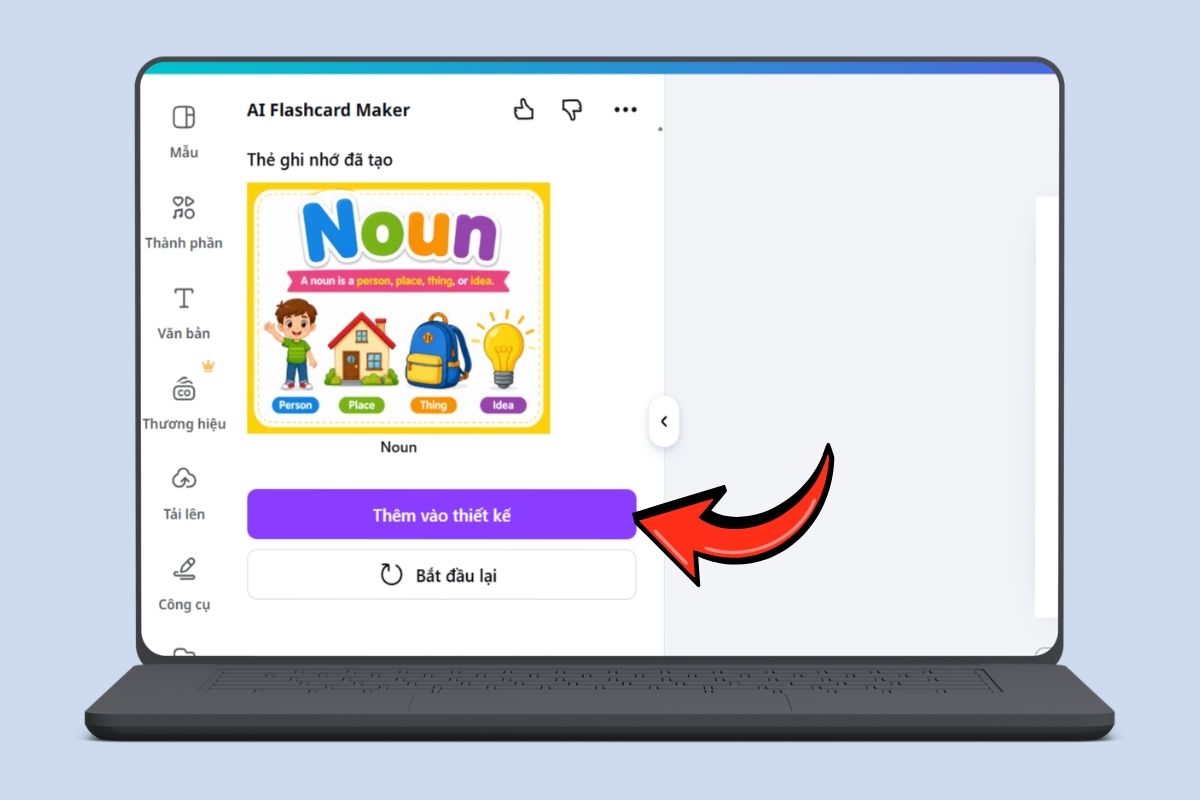 Hướng dẫn tạo flashcard trên Canva AI bước 9
