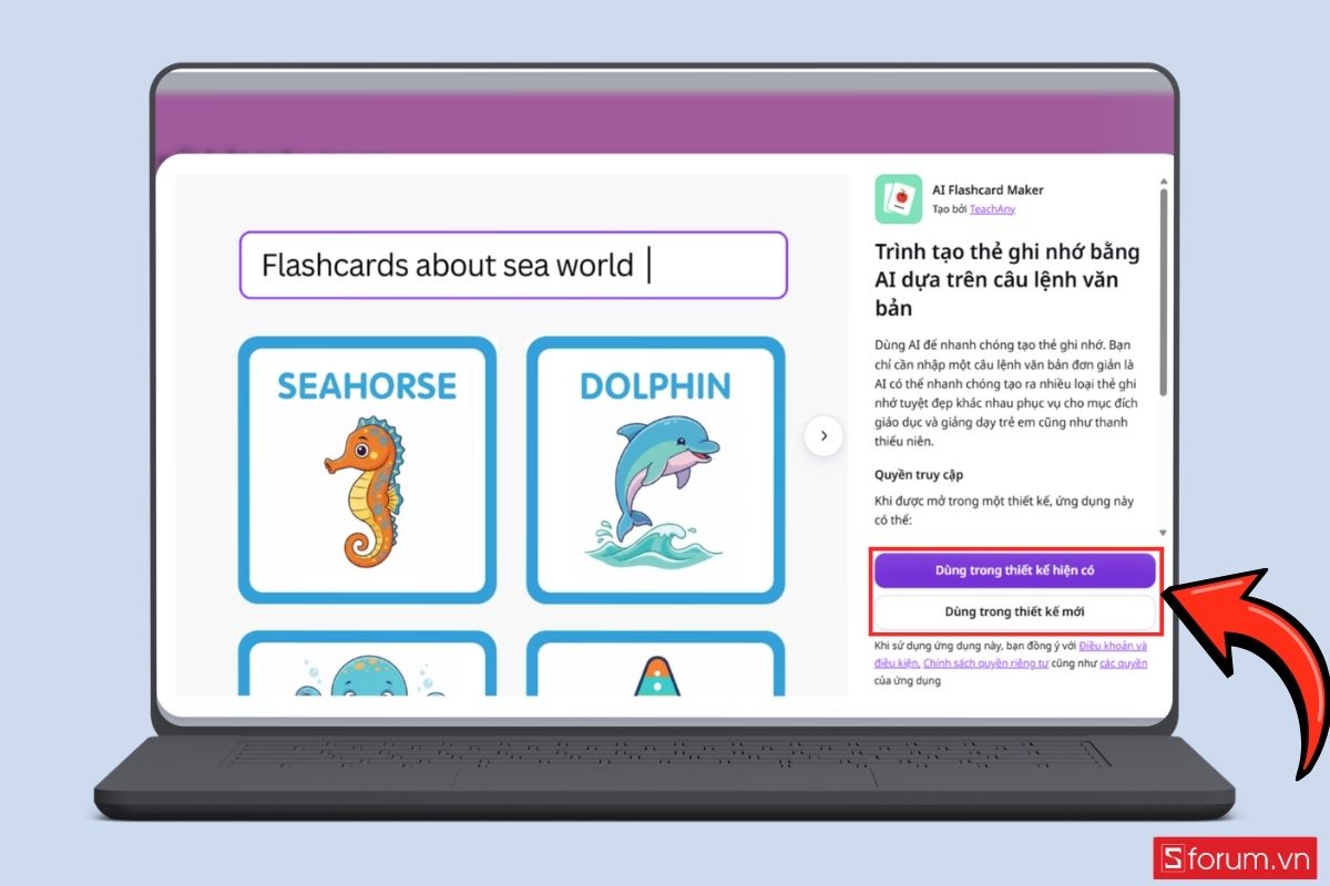 Hướng dẫn tạo flashcard trên Canva AI bước 4