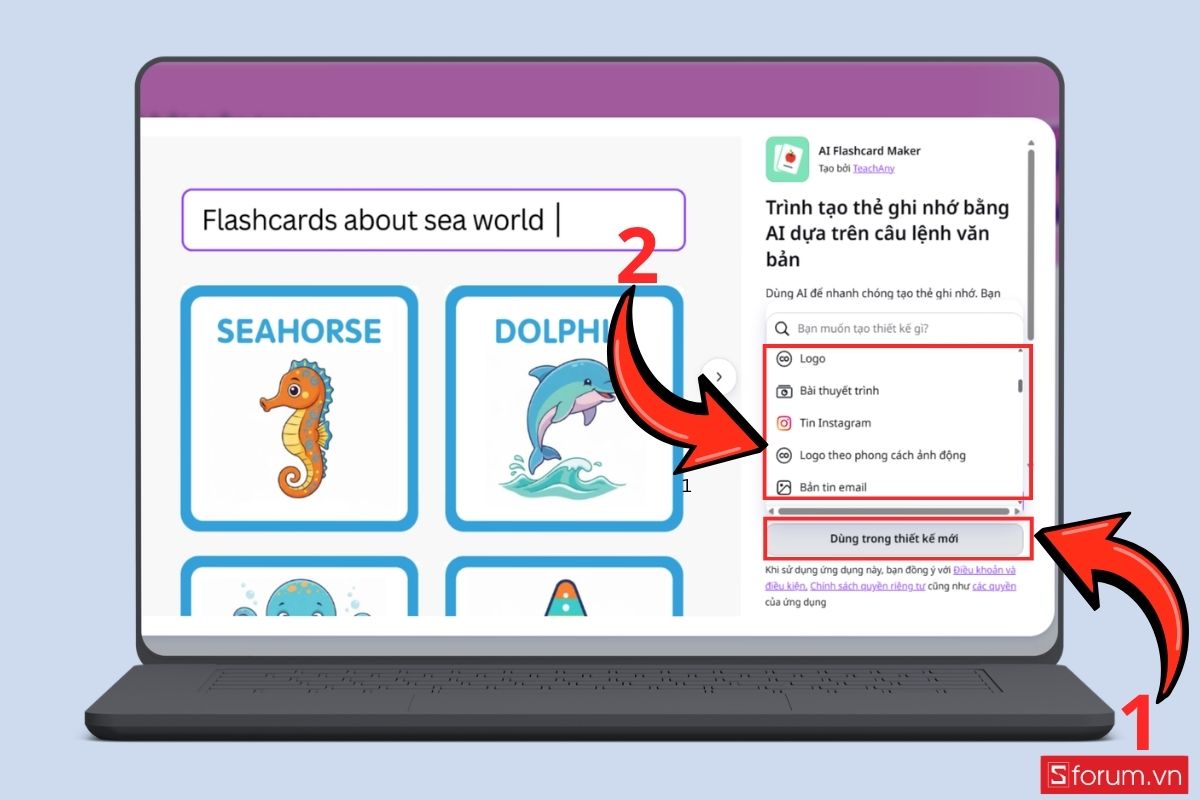 Hướng dẫn tạo flashcard trên Canva AI bước 5