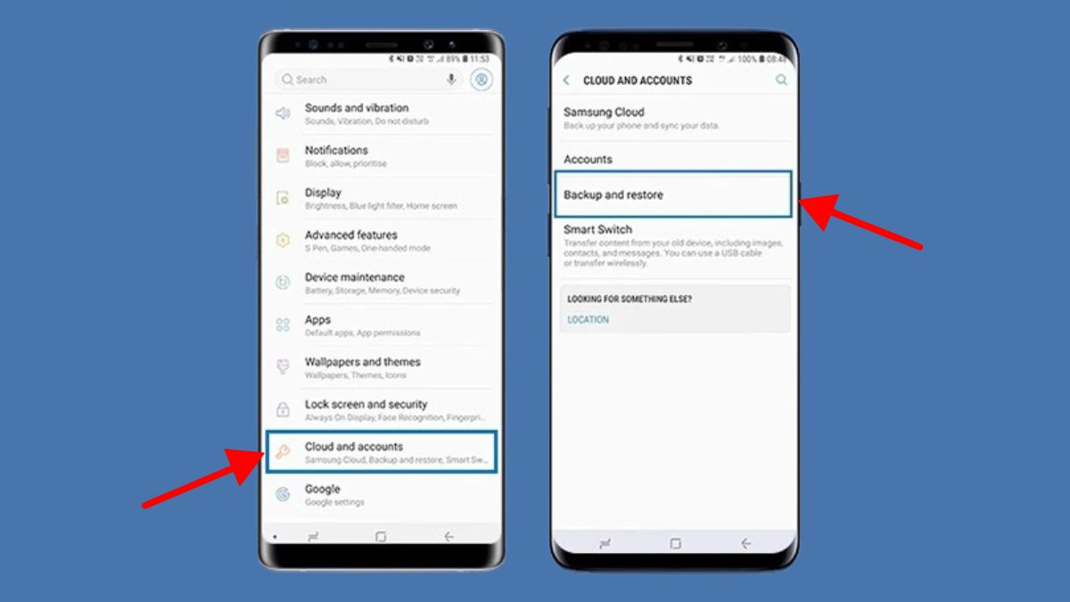 Truy cập Samsung Cloud từ Settings để sao lưu và khôi phục dữ liệu