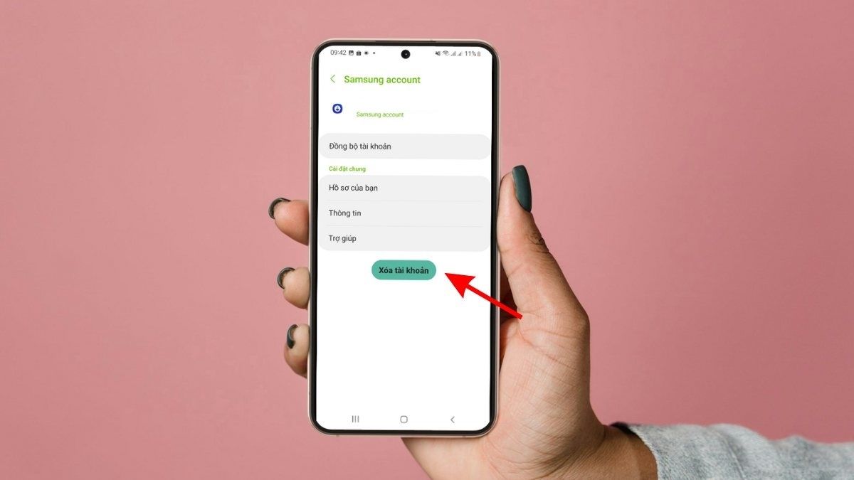 Xoá tài khoản Samsung Cloud và xác nhận xoá trên thông báo hệ thống