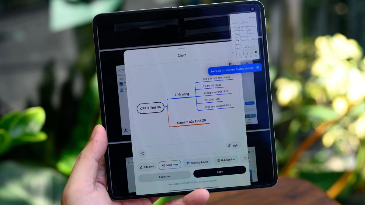 Hướng dẫn tạo biểu đồ, mindmap, slide thuyết trình OPPO Find N6 chi tiết từ A-Z