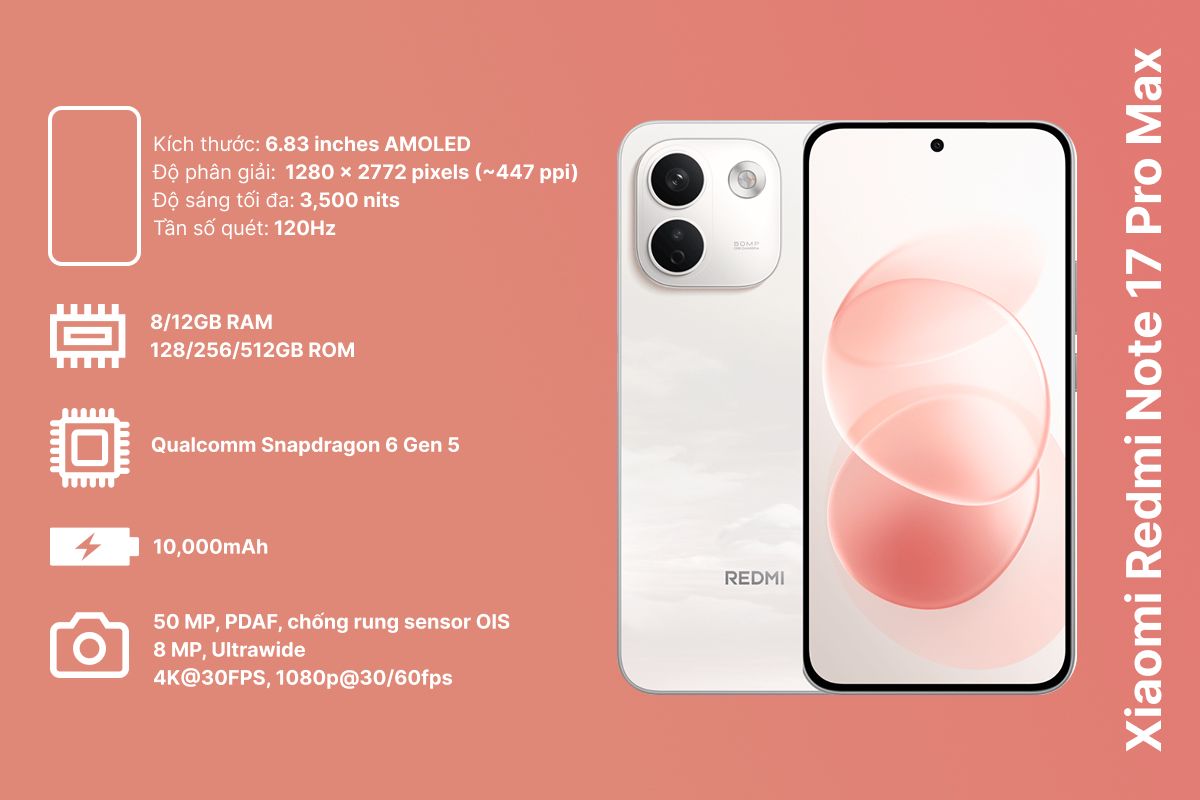 Redmi Note 17 Pro Max 5G có đáng mua trong tầm giá?