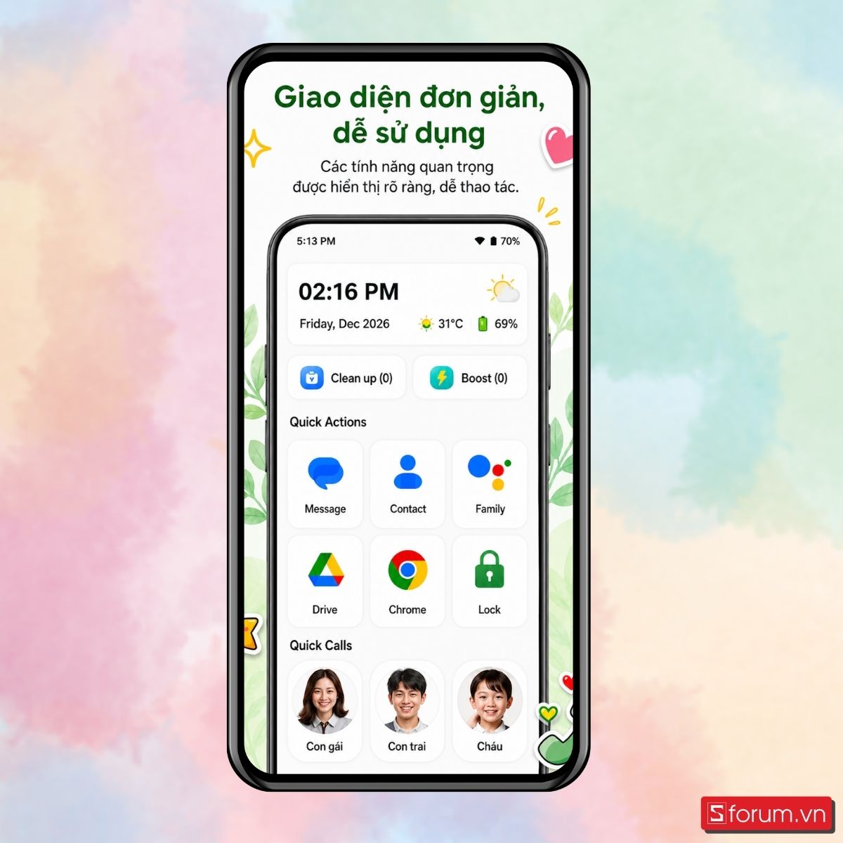 Bước 3: Thiết lập các ứng dụng thường dùng.