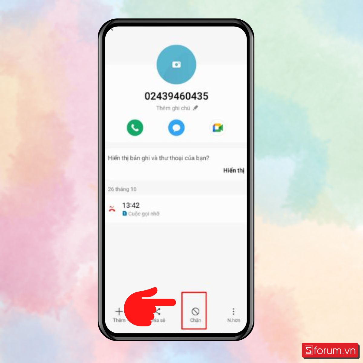 Cách chặn đầu số 024 trên Android - bước 2