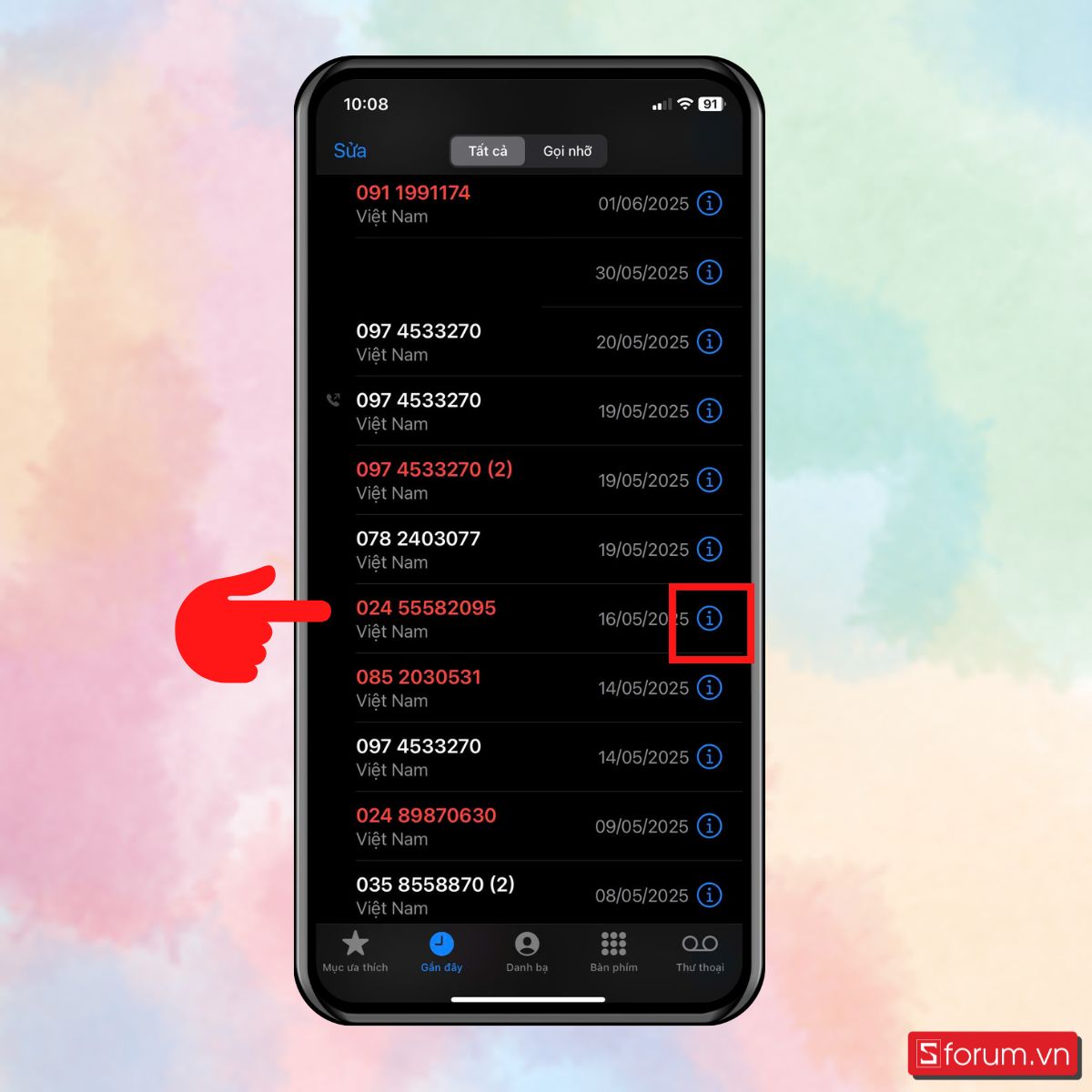 Cách chặn đầu số 024 trên iPhone - bước 2