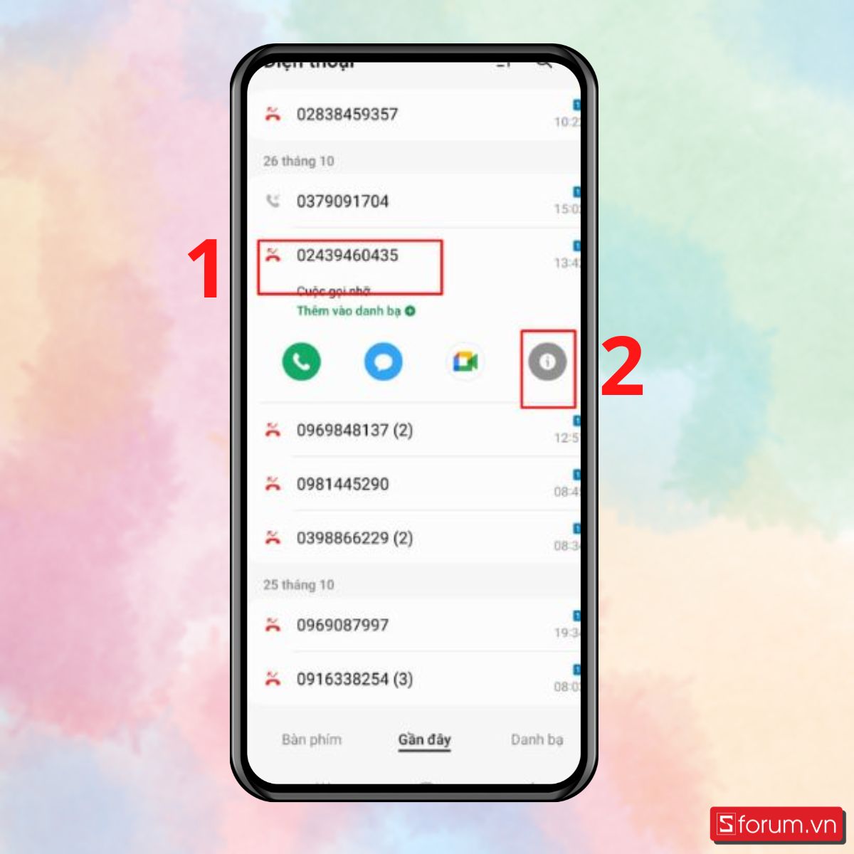 Cách chặn đầu số 024 trên Android - bước 1