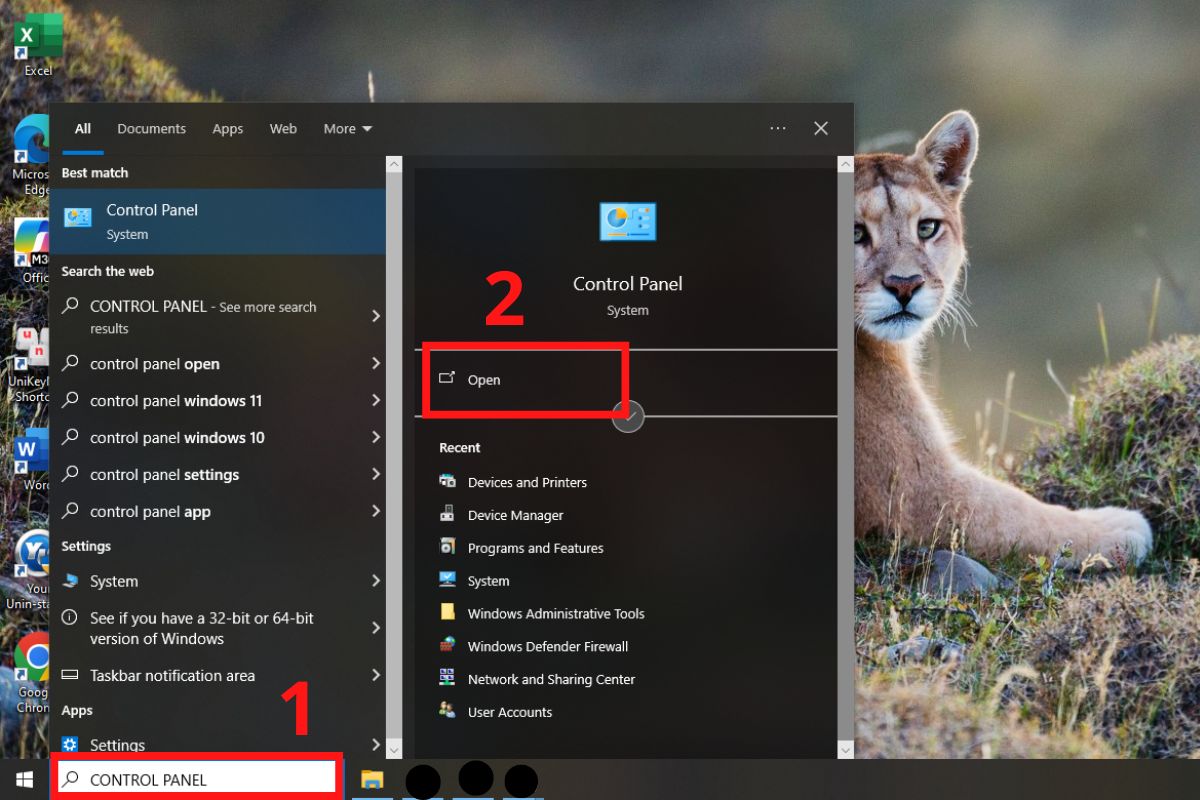 Cách đổi tên tai nghe AirPods trên máy tính - Mở Control Panel trên Windows