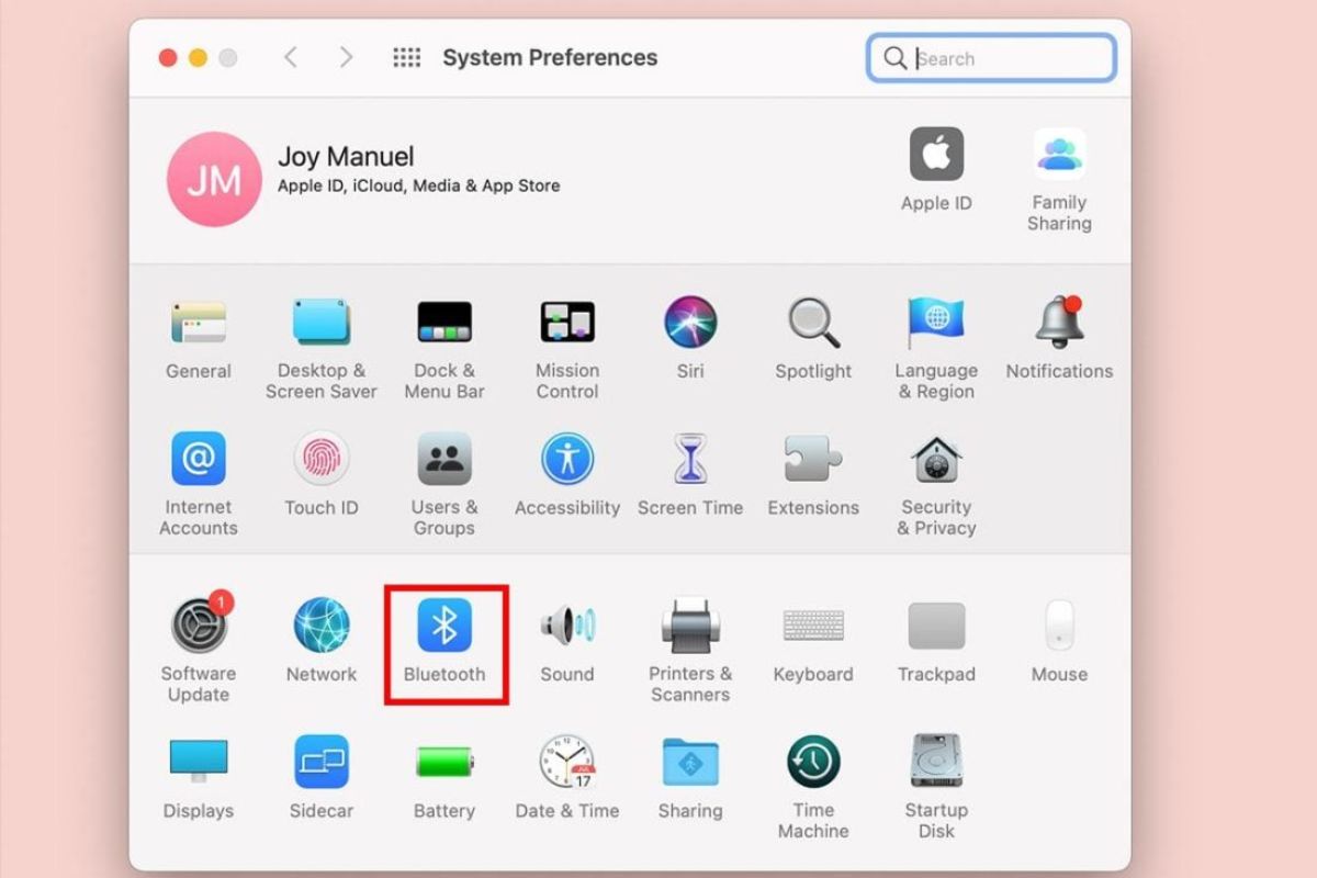 Cách đổi tên tai nghe AirPods trên MacBook - Truy cập vào mục Bluetooth