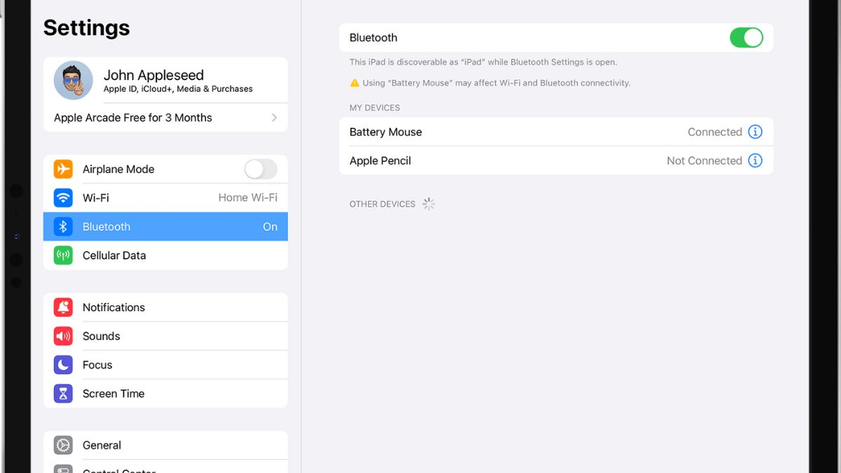 Cách kết nối Magic KeyBoard với iPad đơn giản - Mở Bluetooth trên iPad