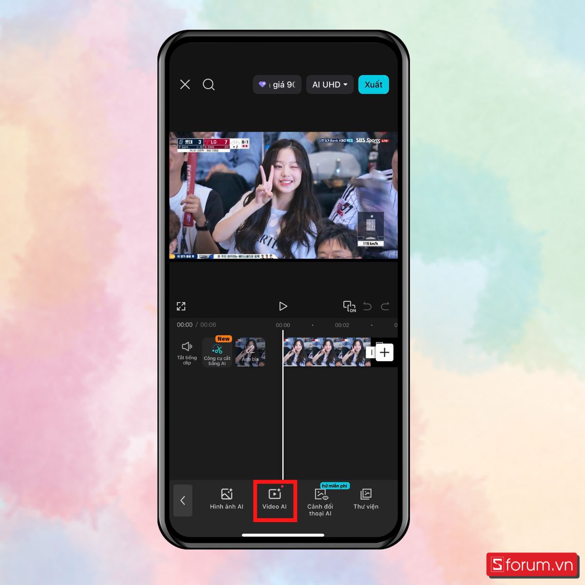Cách làm video trend xem bóng chày Hàn Quốc bằng Capcut-4
