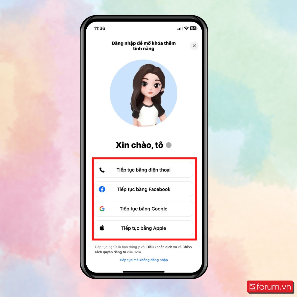 Bước 2: Đăng nhập tài khoản