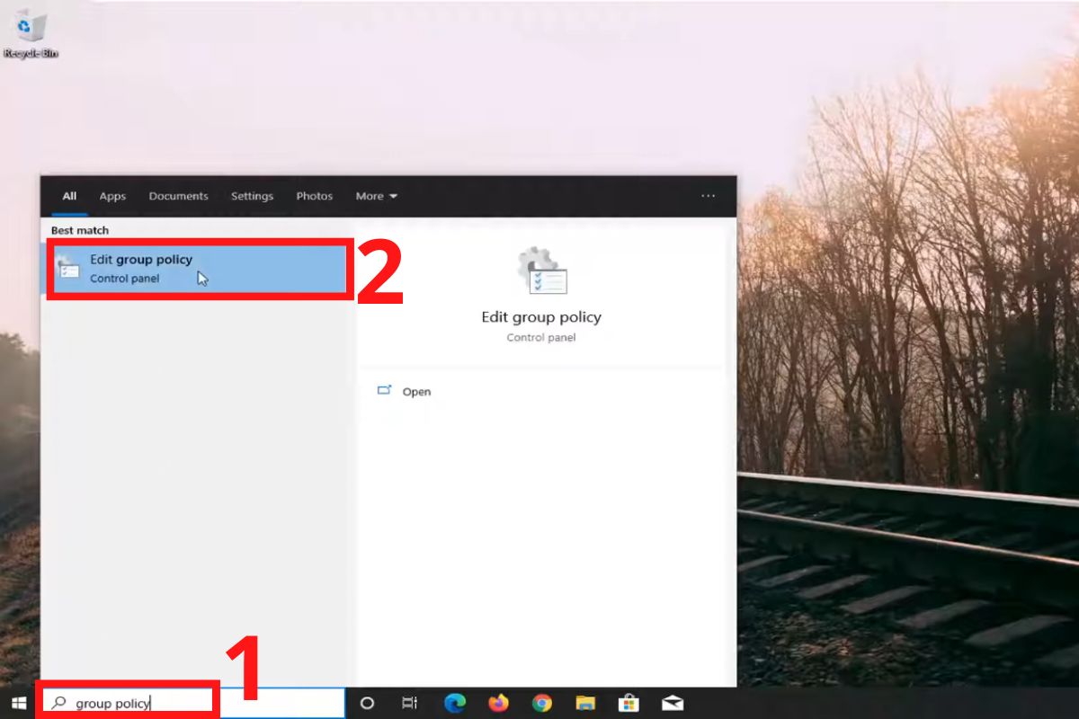 Tắt phím Fn bằng Windows Mobility Center - Gõ tìm kiếm Group Policy, chọn Exit Group Policy