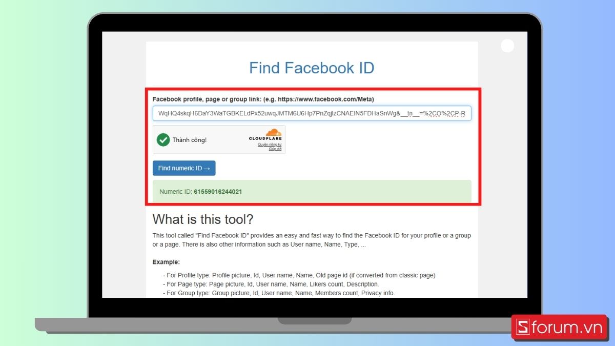 Bước 3: Truy cập vào link https://findidfb.com/ để lấy ID.