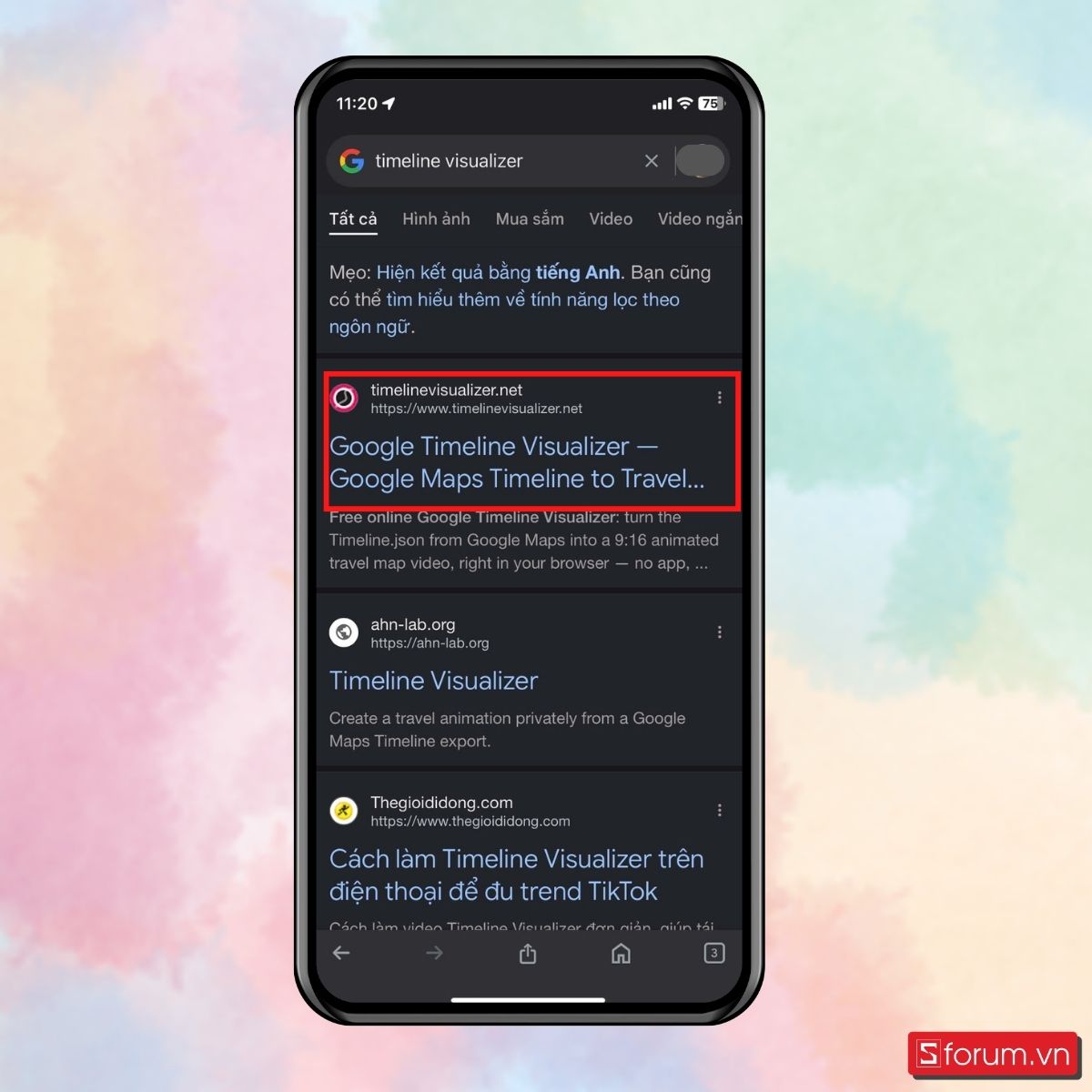 Bước 7: Vào Google, gõ tìm kiếm Timeline Visualizer.