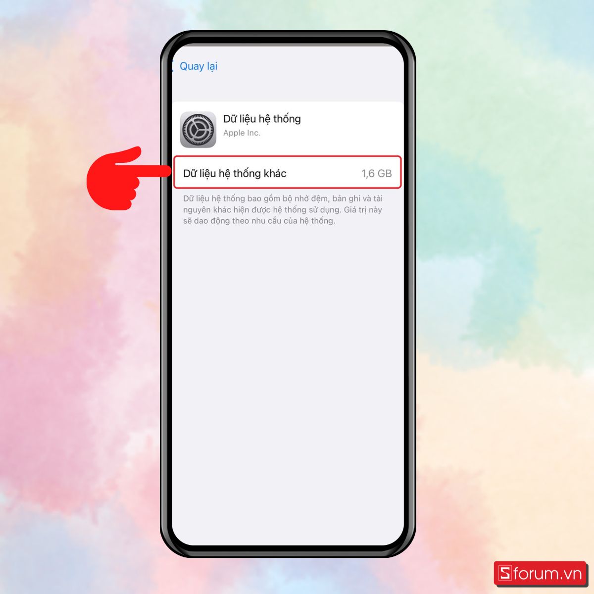 Chọn vào Dữ liệu hệ thống khác