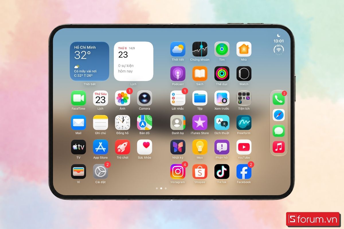 Bước 1: Mở màn hình chính của iPhone Duo