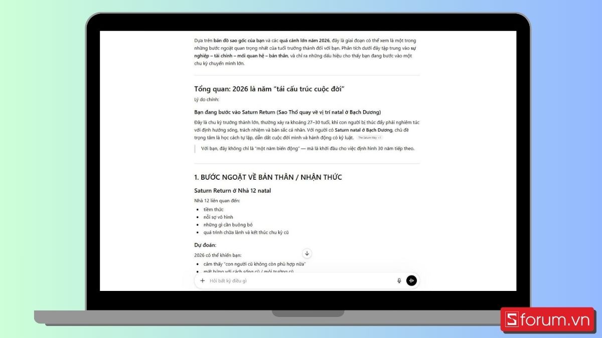 Bước 4: Xem phân tích dự đoán năm 2026.