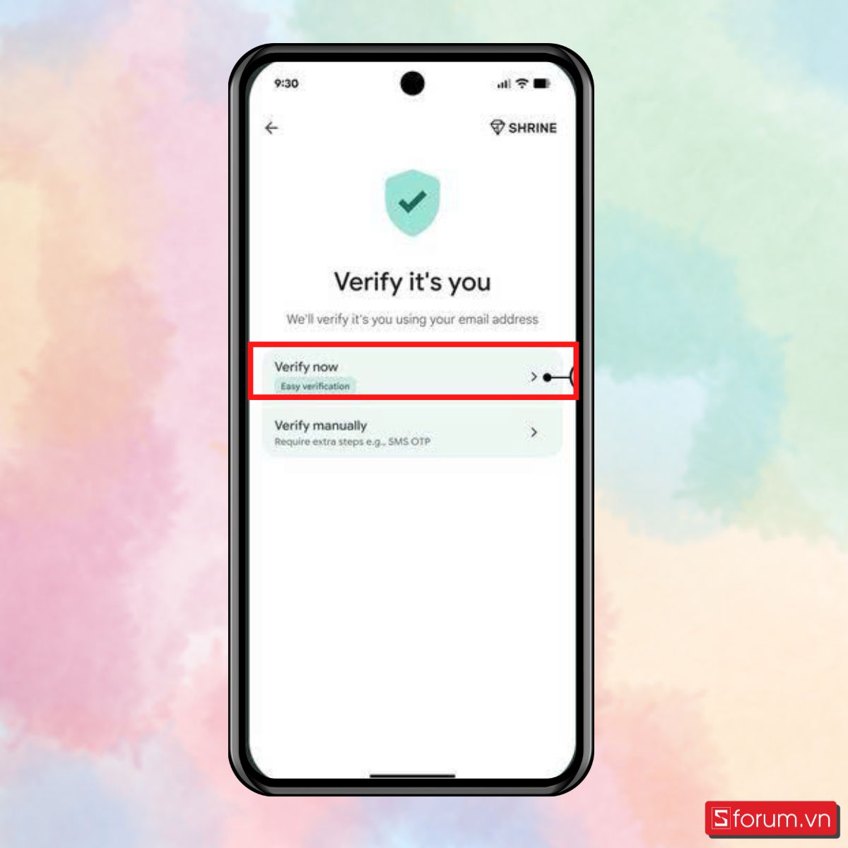 Bước 2: Chọn xác minh bằng Google.