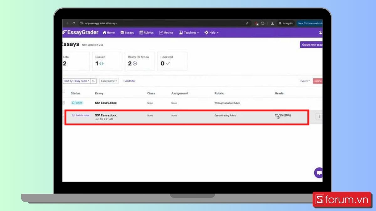 Bài làm đã chấm điểm