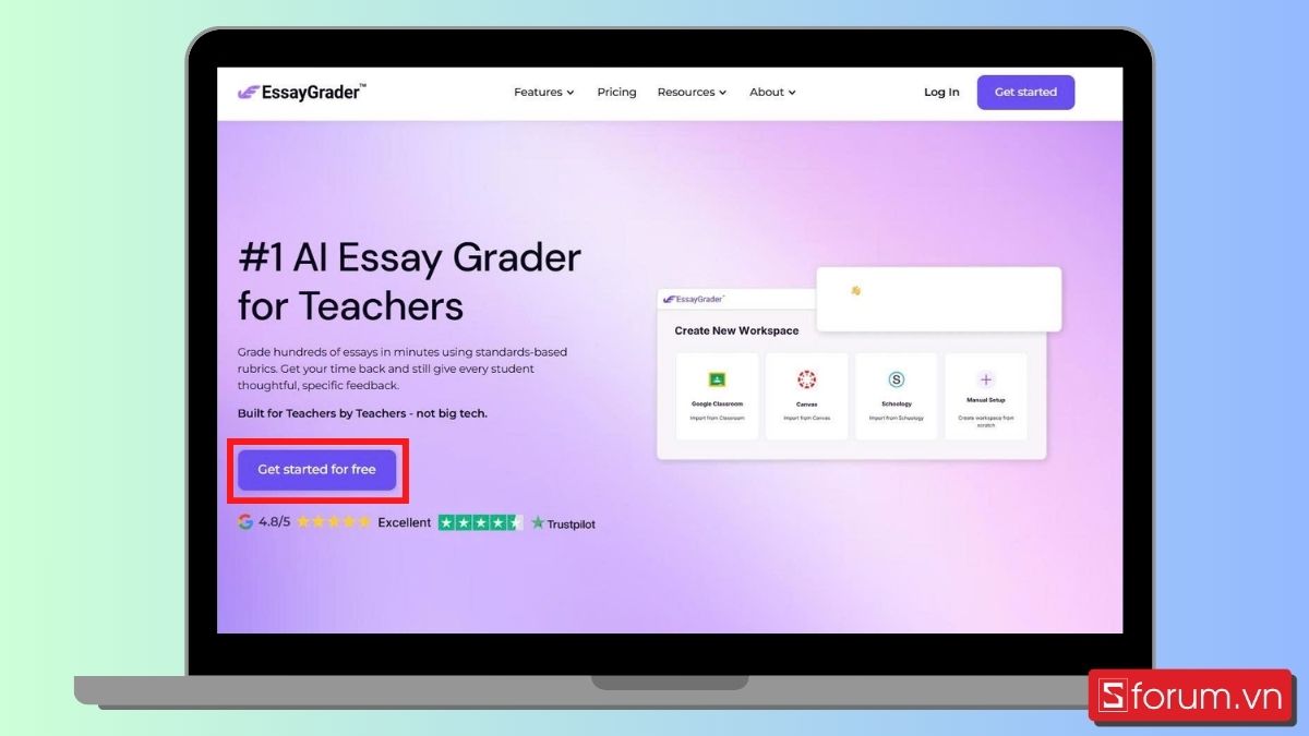 Bước 1: Truy cập website Essay Grader AI.