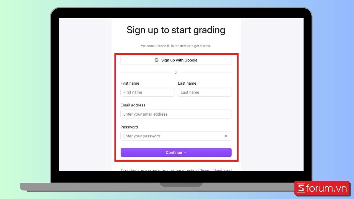 Bước 2: Đăng nhập Essay Grader AI.