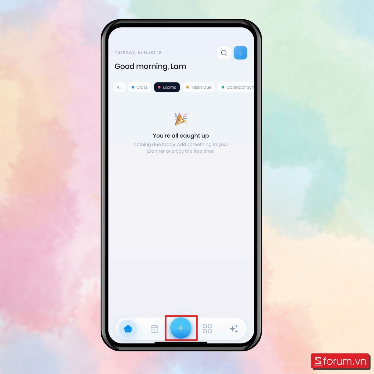 Bước 2: Nhấn Add Exam để tạo lịch thi mới.