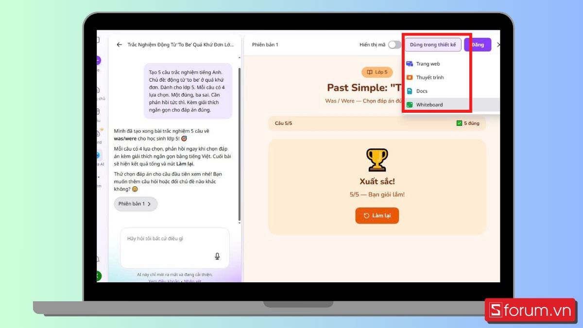 Bạn bấm chọn Dùng trong thiết kế để chọn định dạng phù hợp