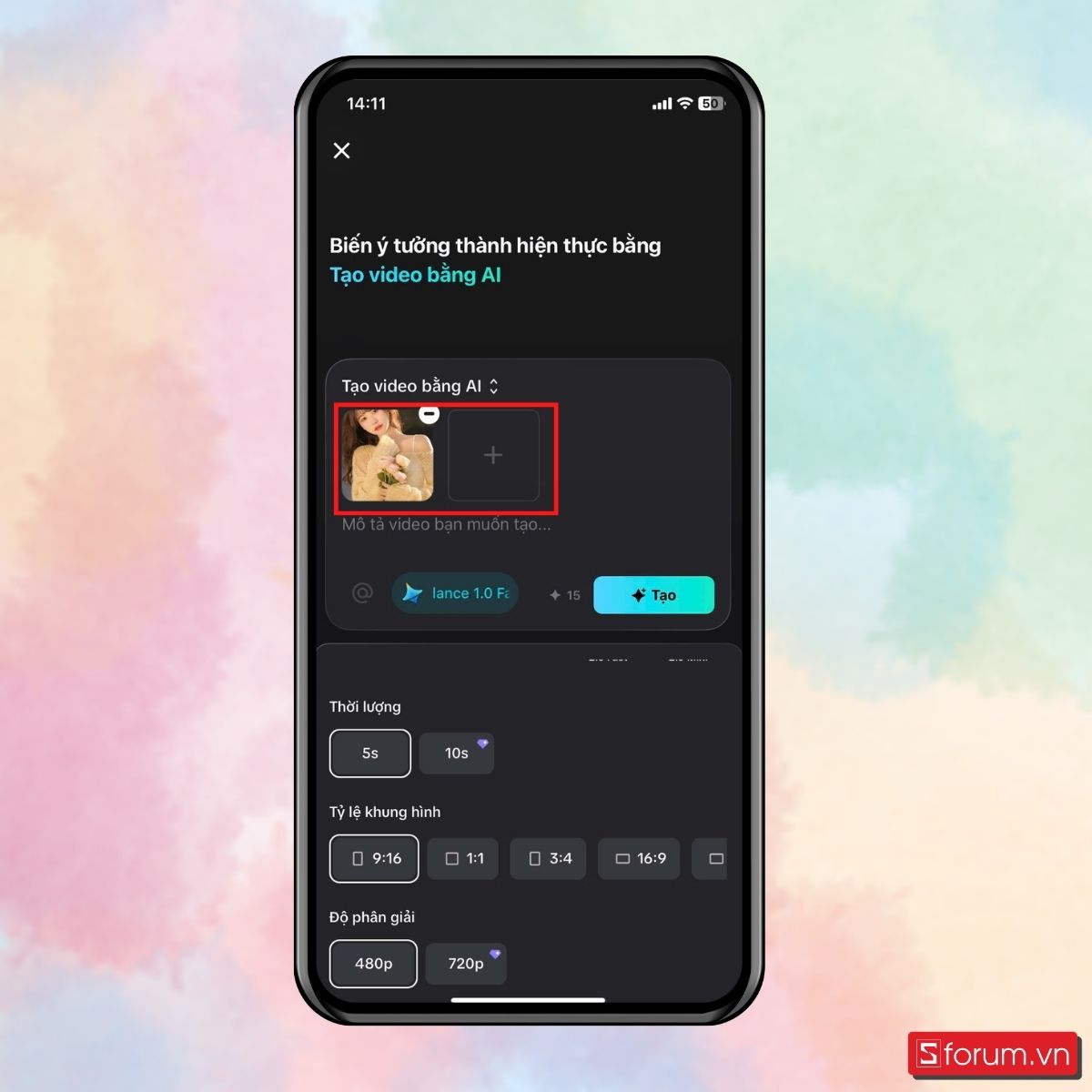 Bước 2: Tải lên ảnh muốn tạo video.