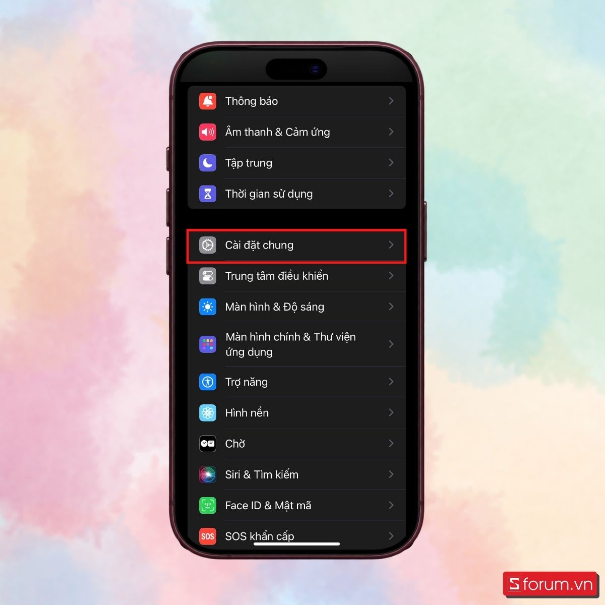 Bước 1: Mở Cài đặt trên iPhone, Chọn Cài đặt chung.