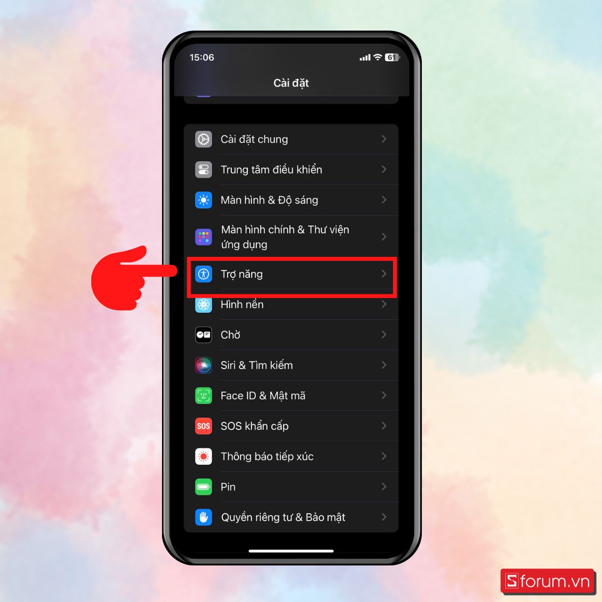 Màn hình iPhone bị nhiễu TắtĐiều chỉnh bộ lọc màu bước 1