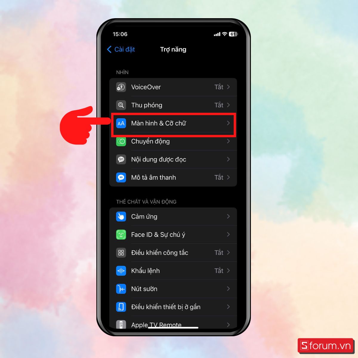 Màn hình iPhone bị nhiễu TắtĐiều chỉnh bộ lọc màu bước 2