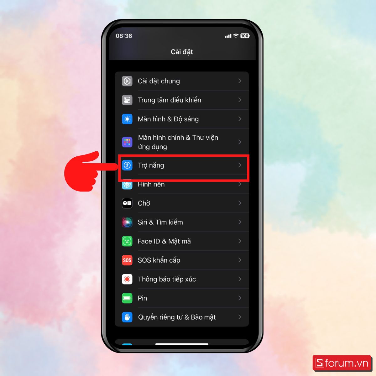 Tắt Display Zoom khi iPhone không xoay được màn hình - bước 1