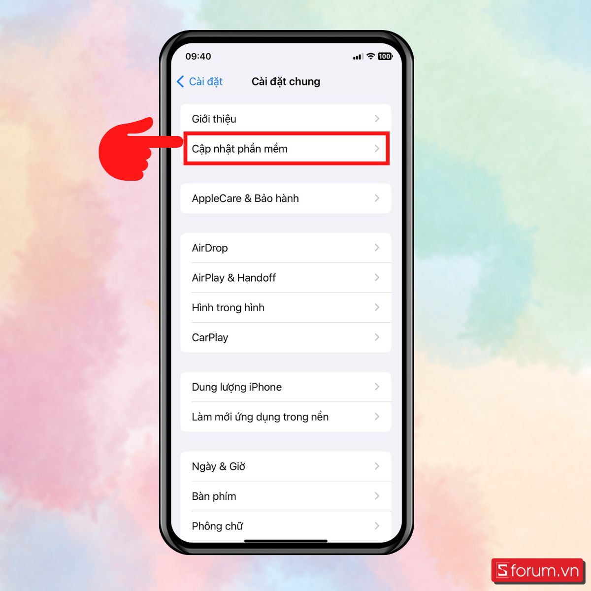 Cập nhật phiên bản iOS mới khi iPhone không xoay được màn hình - bước 2