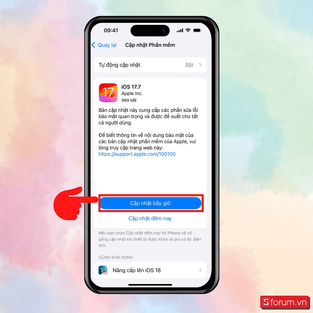 Cập nhật phiên bản iOS mới khi iPhone không xoay được màn hình - bước 3