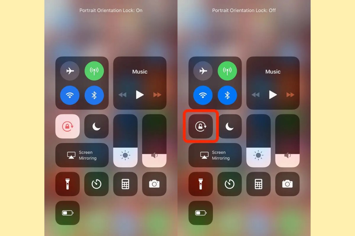 Kiểm tra tính năng bật/tắt màn khi iPhone không xoay được màn hình
