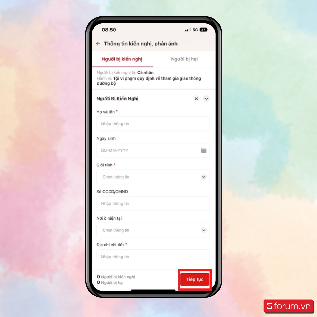 Bước 6: Cung cấp thêm thông tin liên quan.