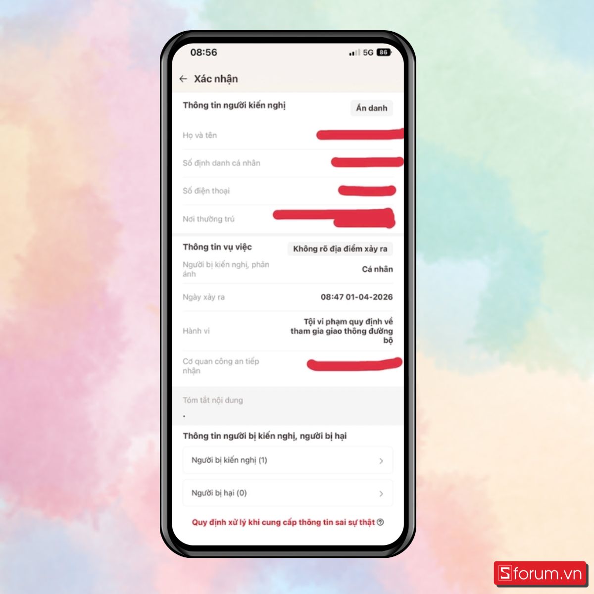Bước 7: Xác nhận và gửi.