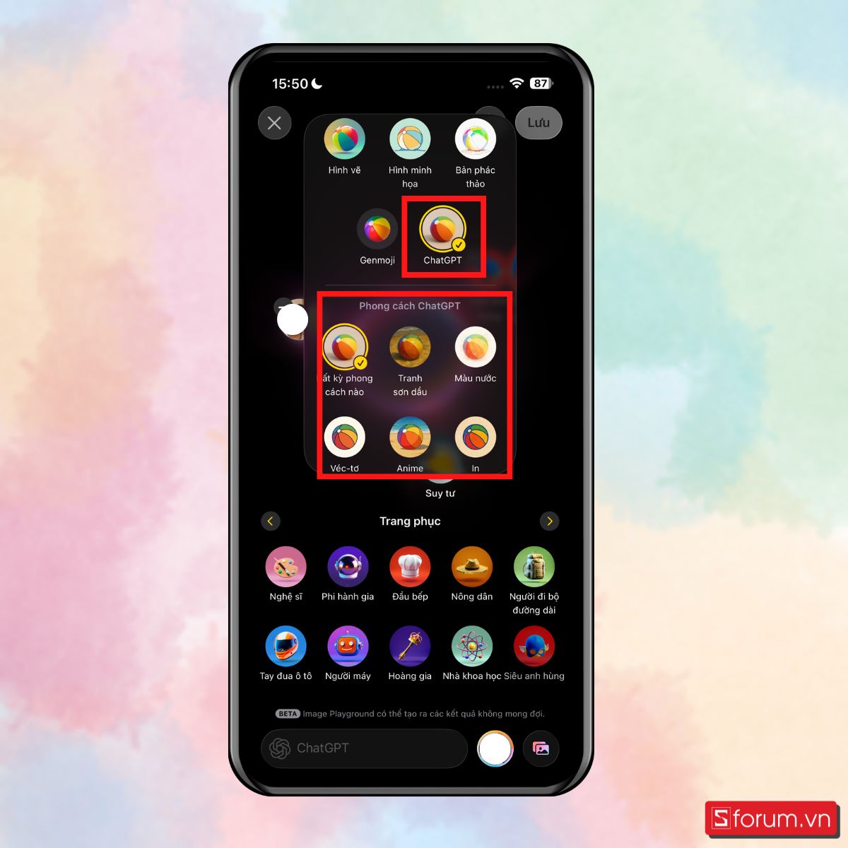 Cách sáng tạo không giới hạn với tính năng Playground AI trên iPhone - Chọn cả phong cách mà mình muốn