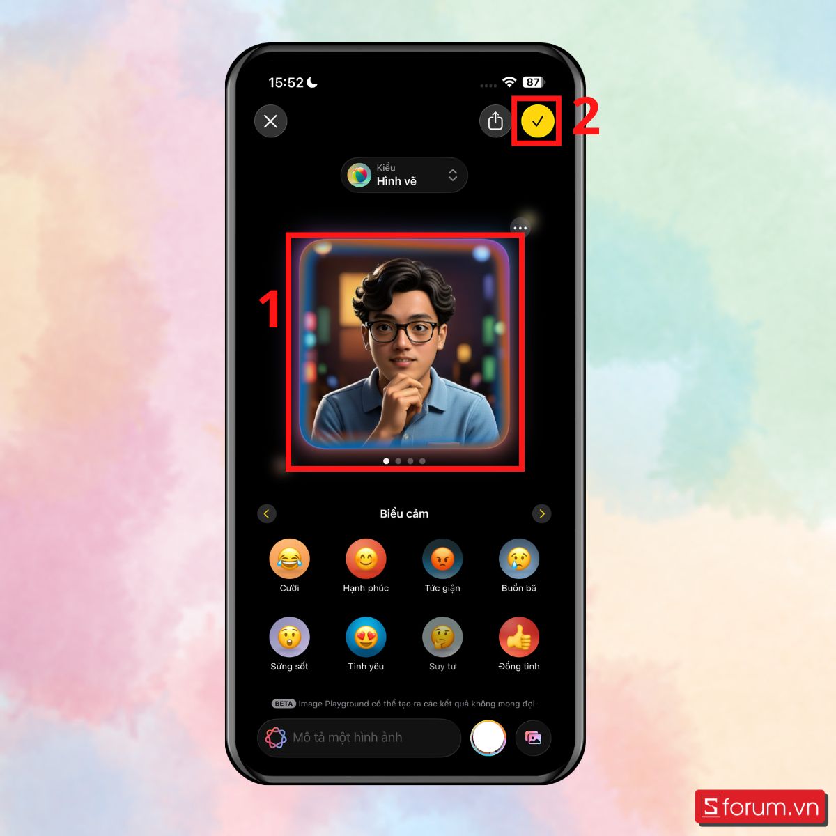 Cách sáng tạo không giới hạn với tính năng Playground AI trên iPhone - Xem kết quả và lưu